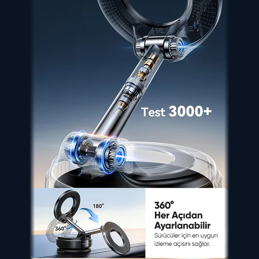 MagLock 360°Dönebilen Vakumlu Ayarlanabilir Katlanabilen Magsafe Araç İçi Telefon Tutucu