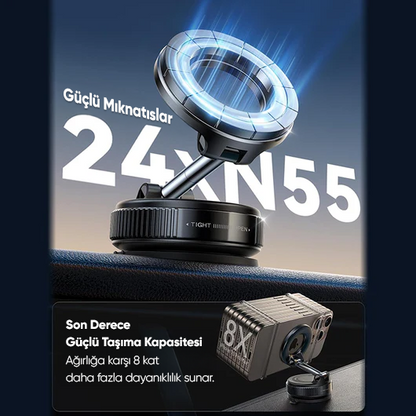 MagLock 360°Dönebilen Vakumlu Ayarlanabilir Katlanabilen Magsafe Araç İçi Telefon Tutucu